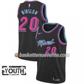 Maillot Basket Miami Heat Justise Winslow 20 2018-19 Nike City Edition Noir Swingman - Enfant